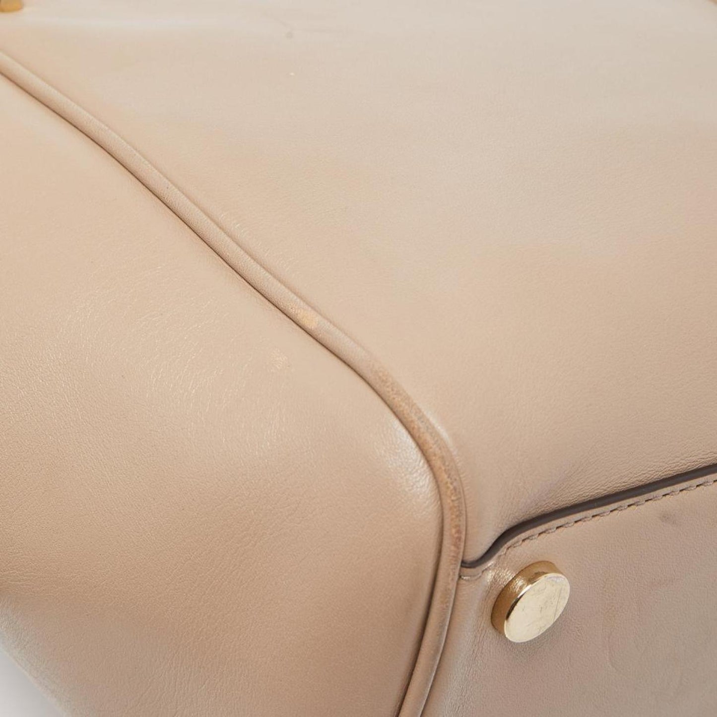 Michael Kors Beige Leather Amelia Top Zip Tote