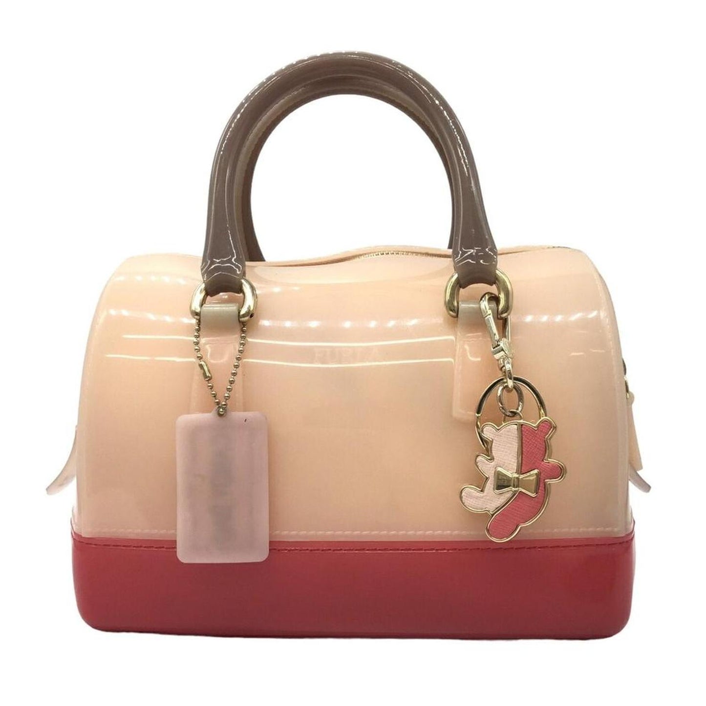 Candy  pink  Pvc Beach Bag Boston Bag Handbag (Pre-Owned)