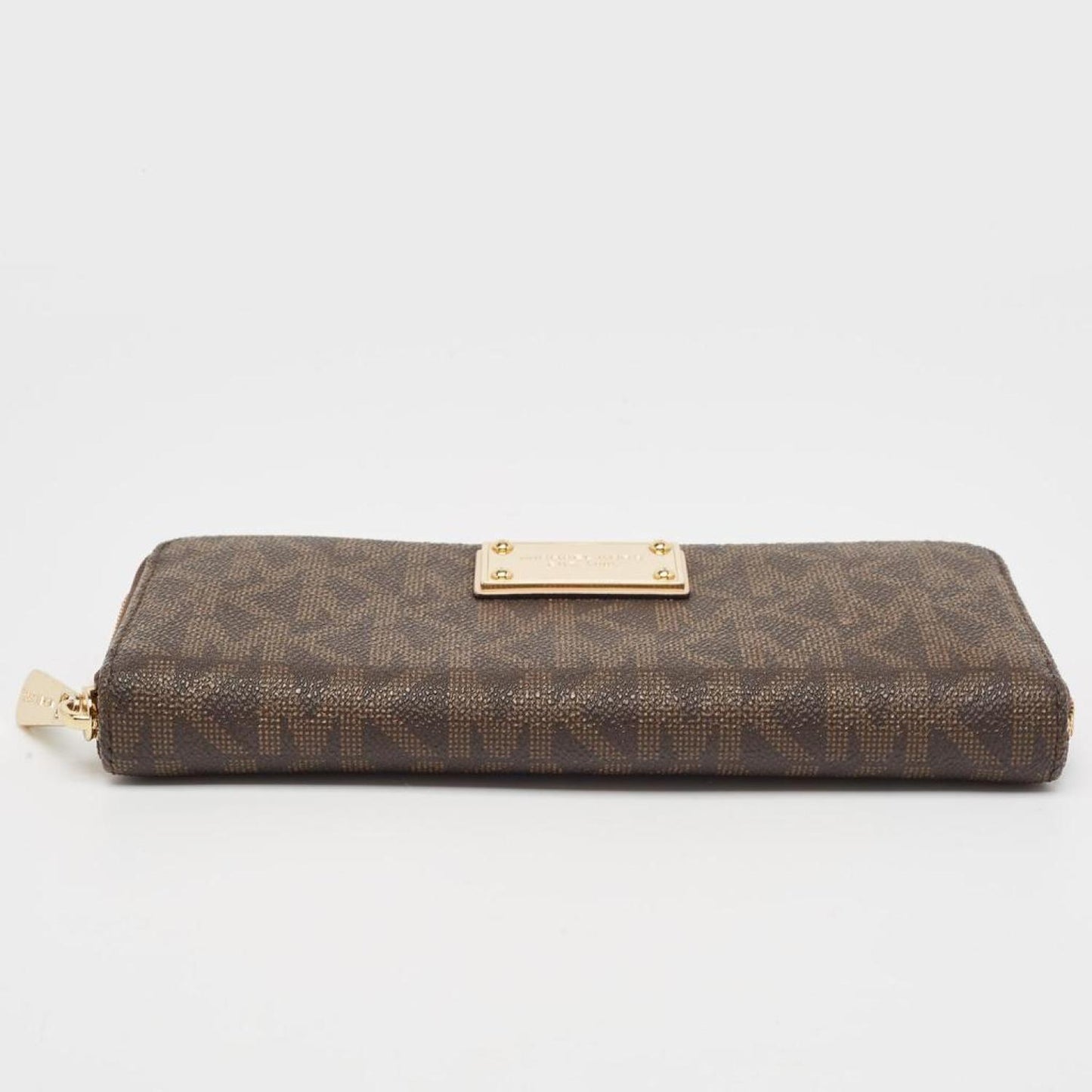 Michael Kors Signature Coated Canvas Logo Zip Around Wallet