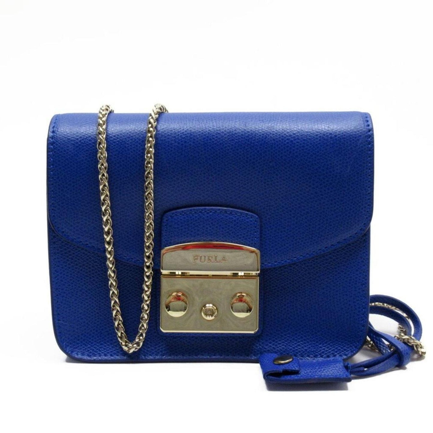 blue Navy Leather Shoulder Bag (Pre-Owned)