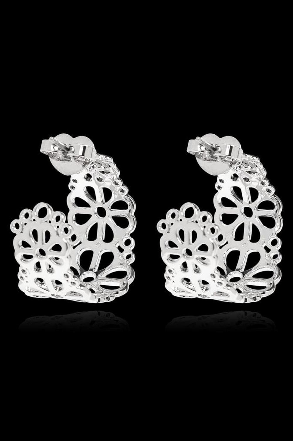 Kate Spade Flower Lace Cut-Out Hoop Earrings