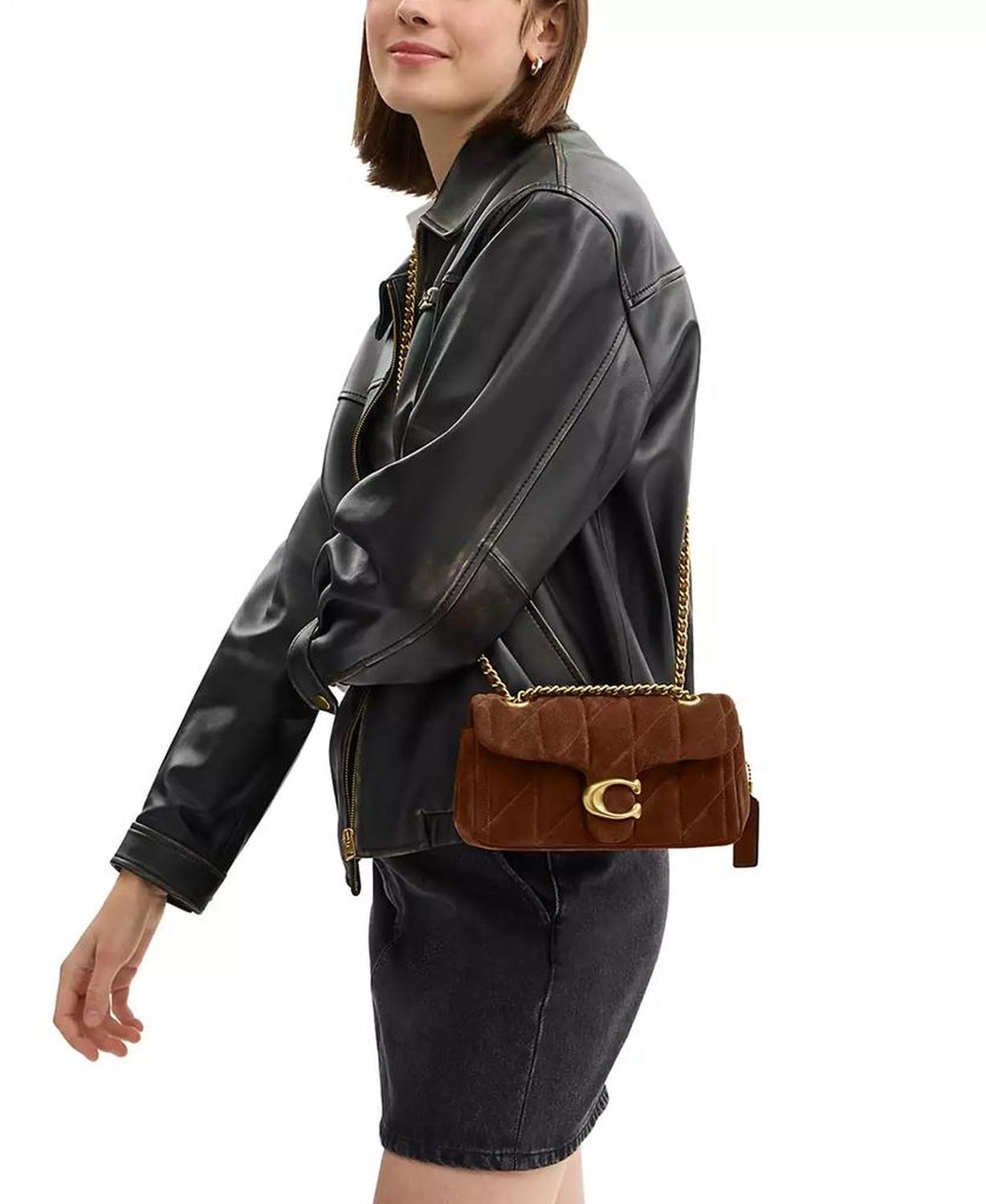 Suede Tabby Shoulder Bag 20 With Quilting