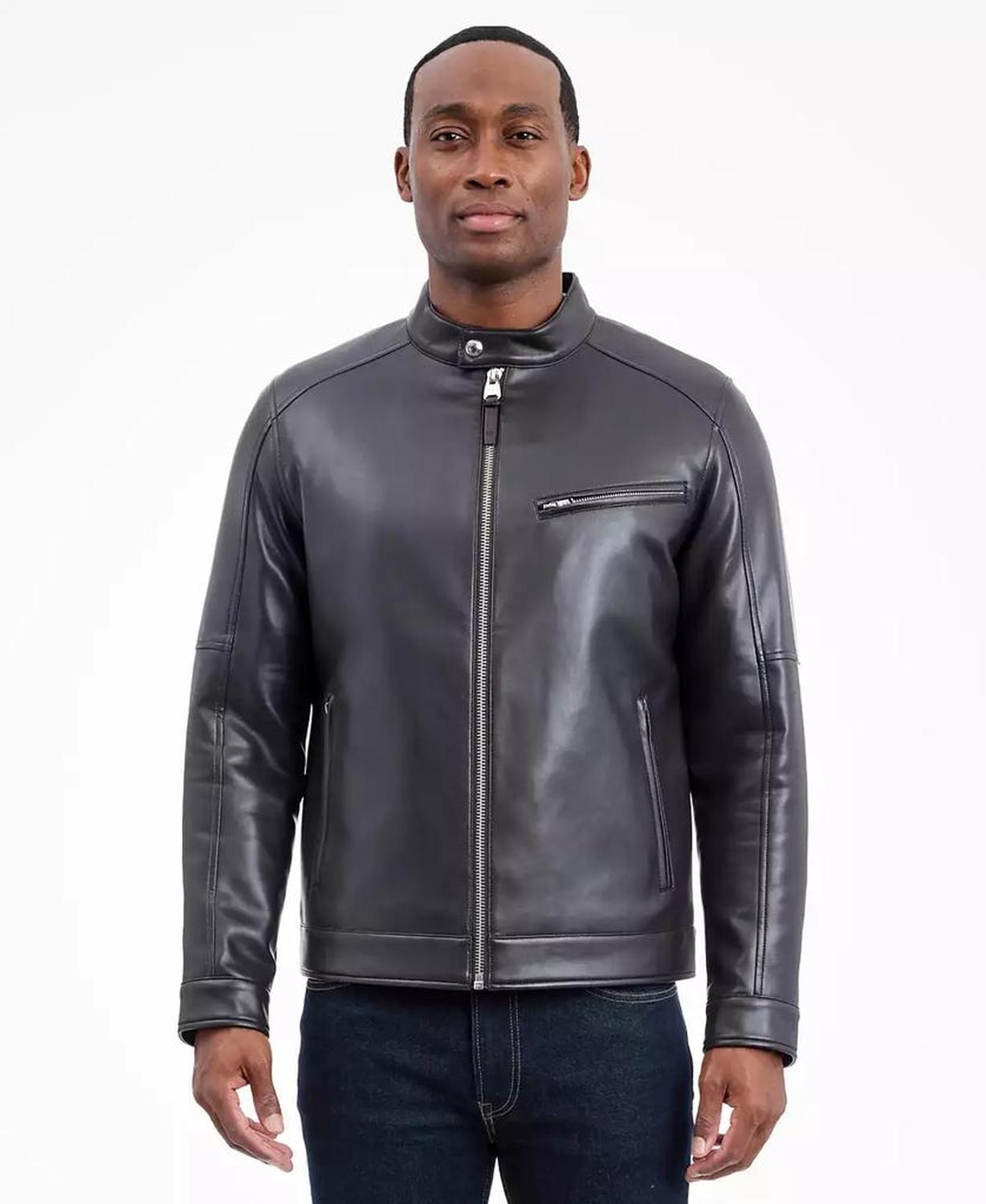 Men's Faux Leather Moto Jacket