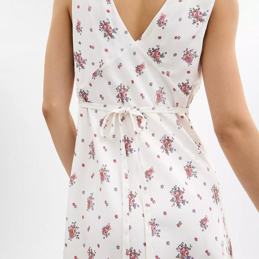 Spring Blossom Print Silk Dress