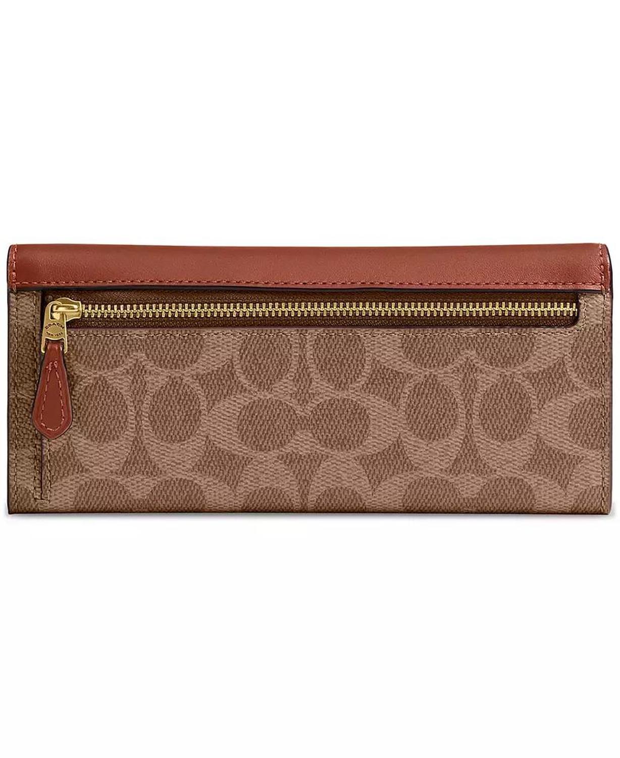 Mila Long Flap Wallet in Signature Coated Canvas