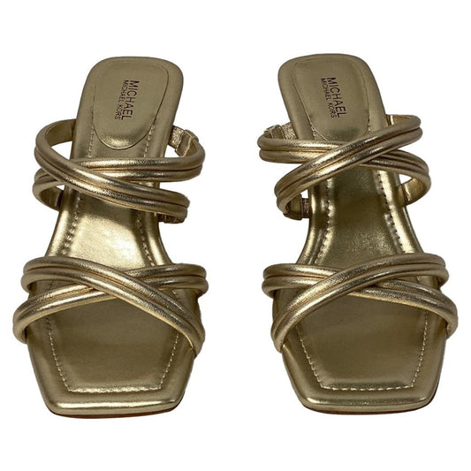 Corrine Metallic Sandal in Pale Gold Leather