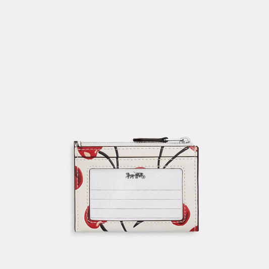 Mini Skinny Id Case With Cherry Print