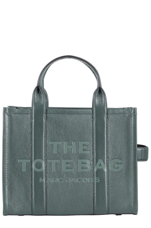 Structured Green Full-Grain Leather Medium Tote