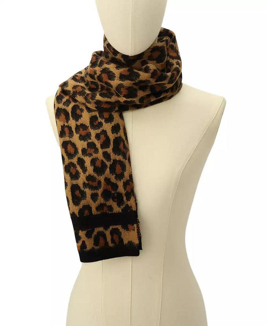 Women's Brushed Three Color Leopard Scarf