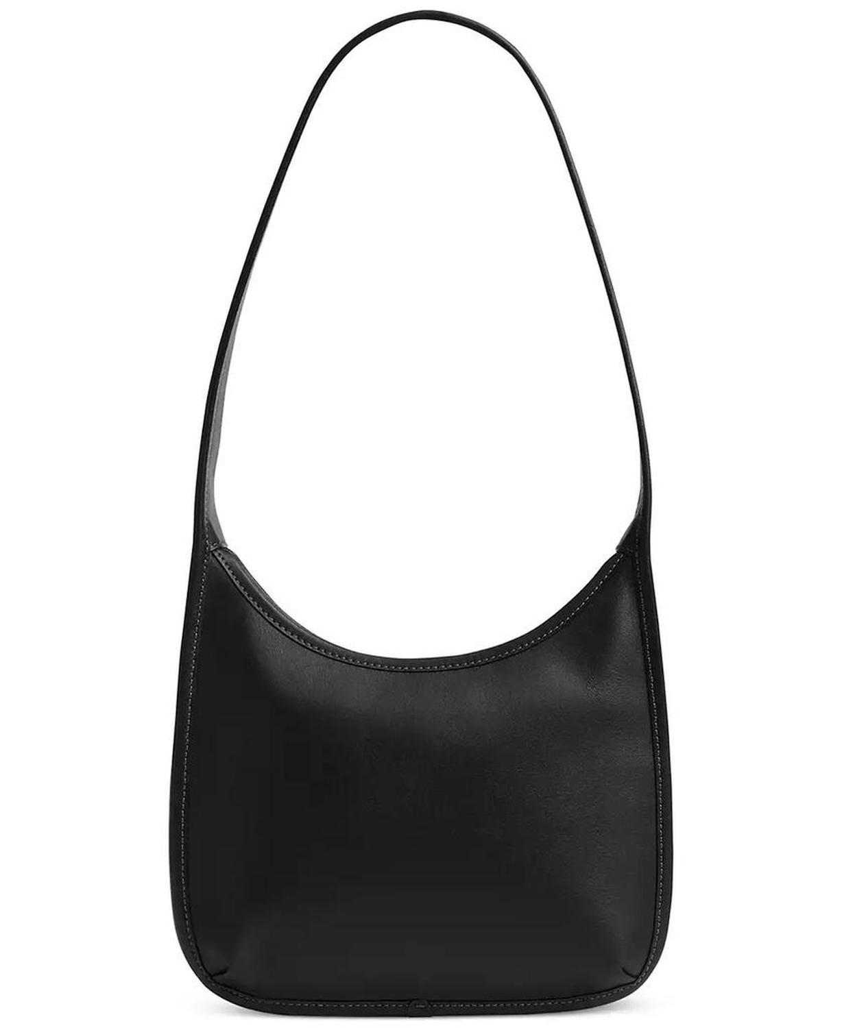 Small Glovetanned Leather Curve Zip Bag