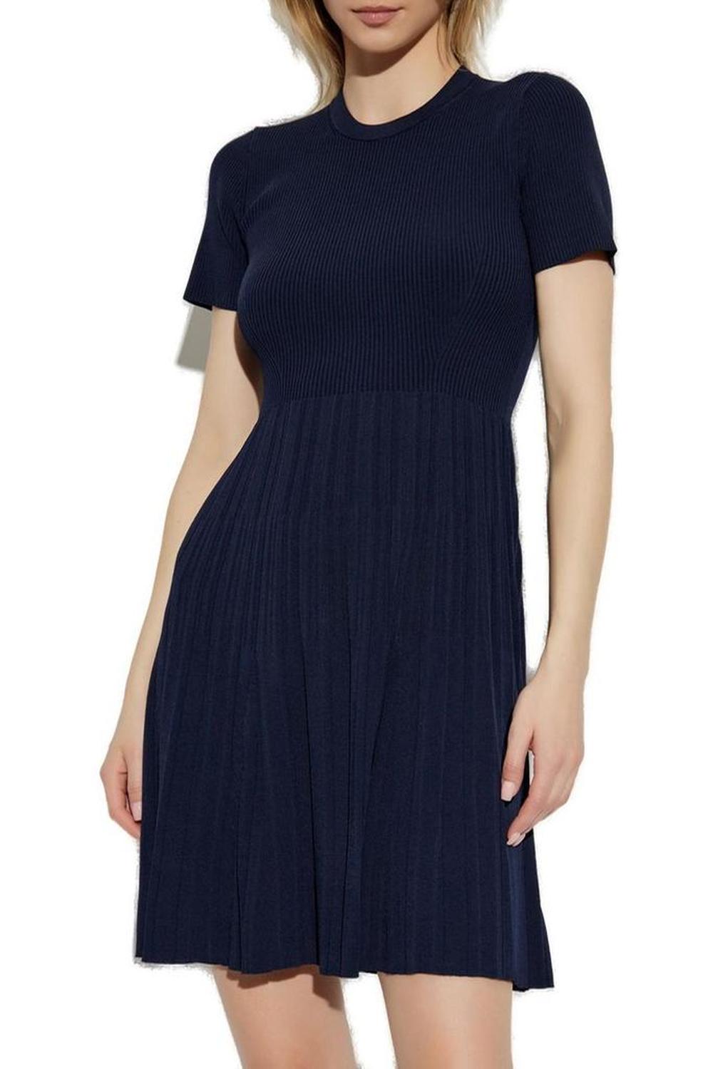 Michael Michael Kors Ribbed Knit Short-Sleeve Dress