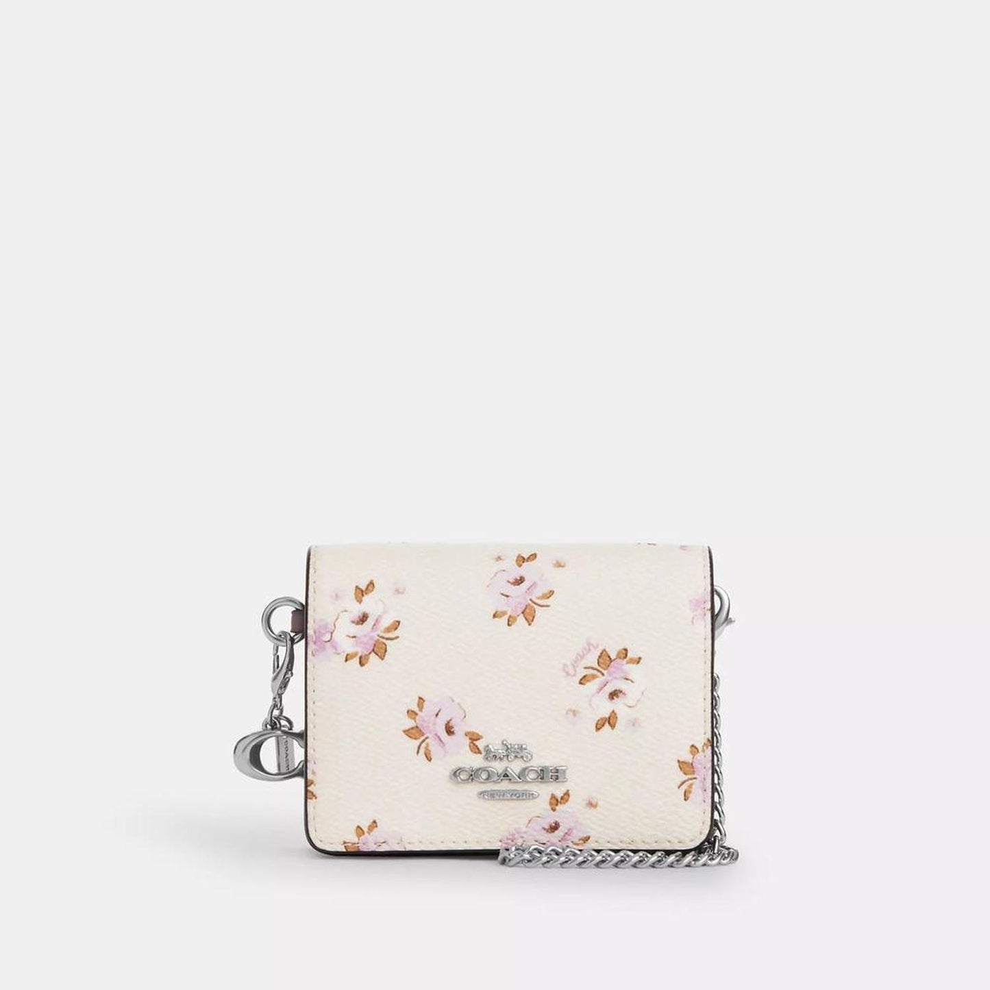 Boxed Mini Wallet On A Chain With Floral Print