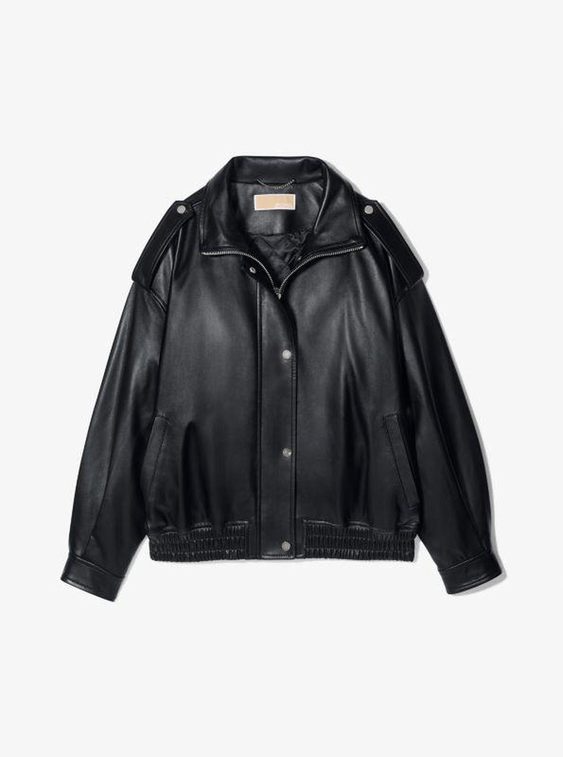 Oversized Leather Blouson Jacket