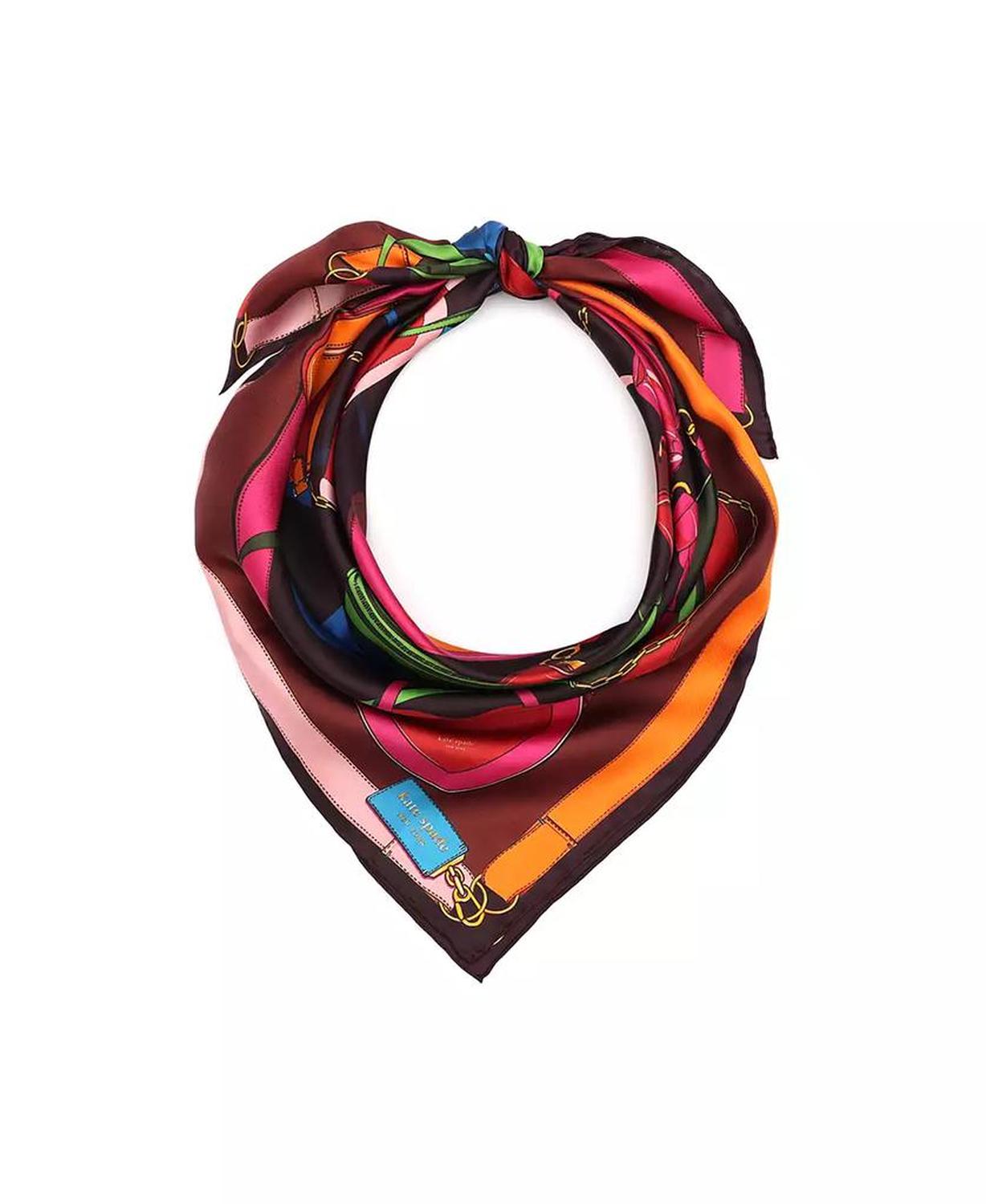 Women's Bag Print Silk Square Scarf
