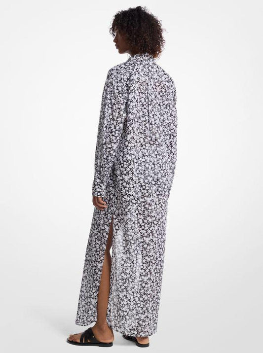 Floral Print Cotton Lawn Shirtdress