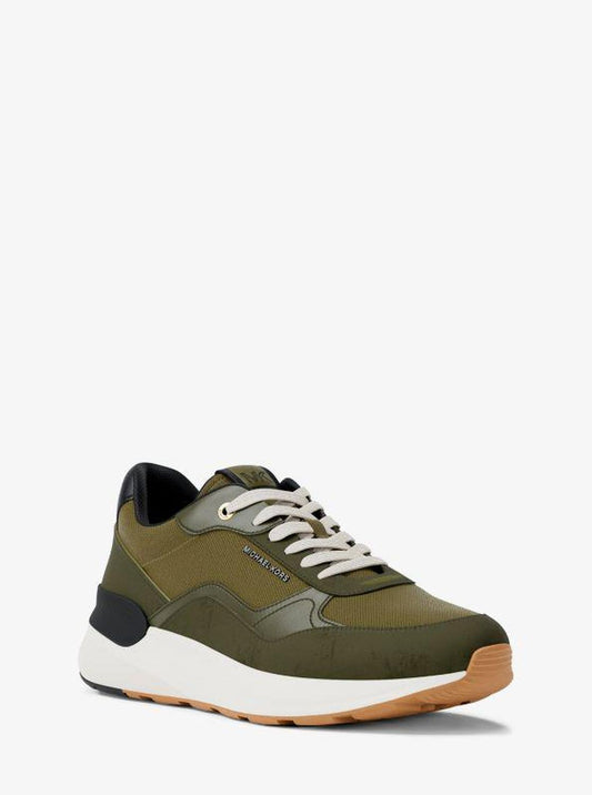 Trevor Leather and Corded Twill Trainer