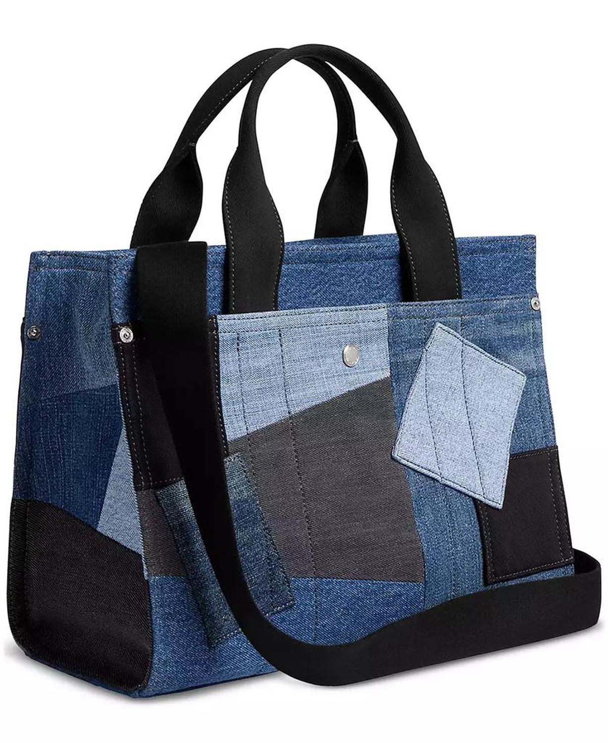 Medium Patchwork Denim Cargo Tote Bag