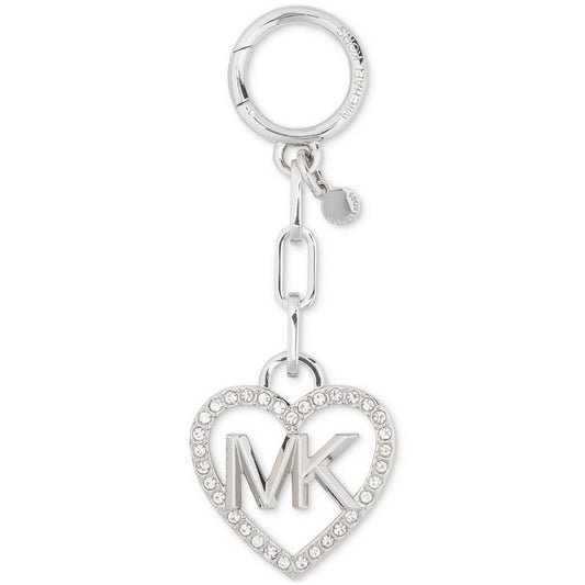 Charms Metal MK Heart Pave Key Charm