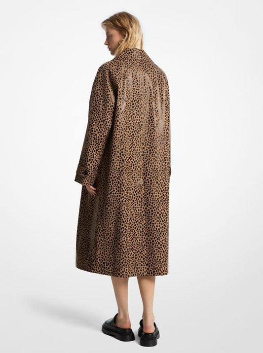 Cheetah Print Balmacaan Coat