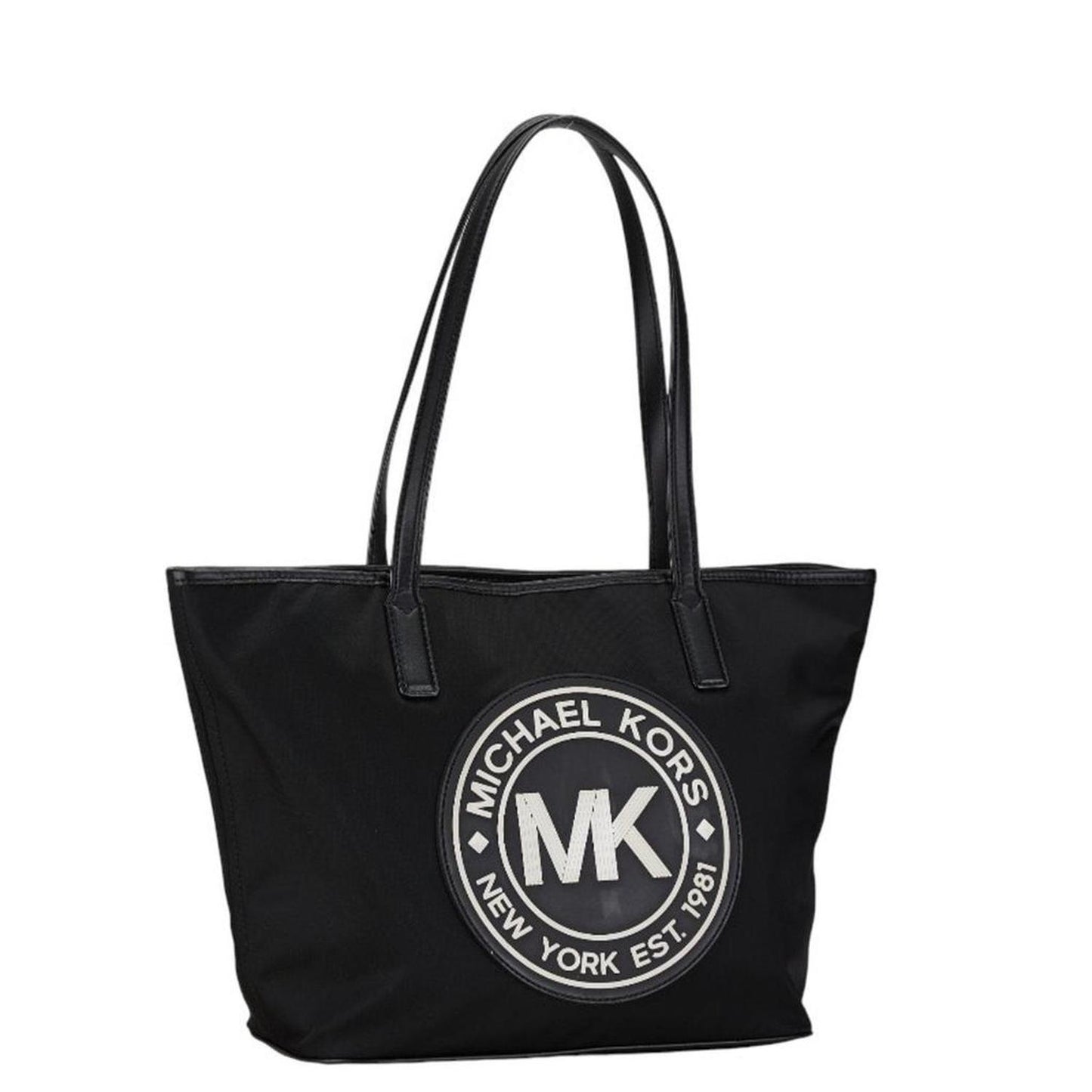 Nylon Leather Handbag Tote Bag (Pre-Owned)