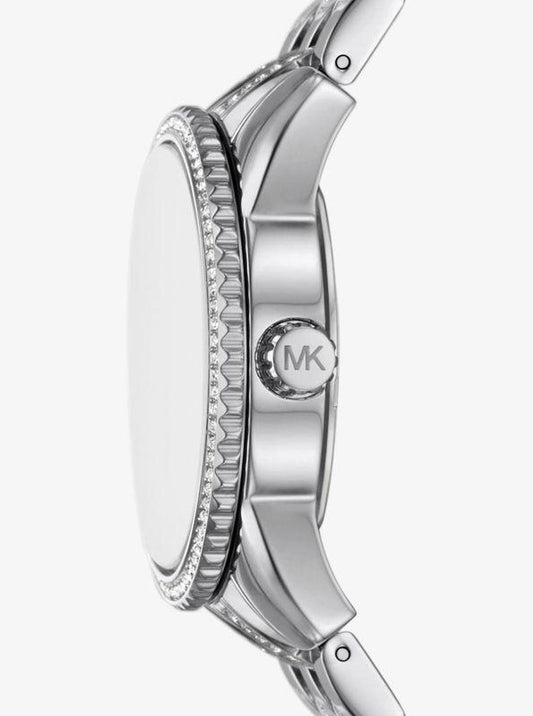 Mini Bryant Pavé Logo Silver-Tone Watch
