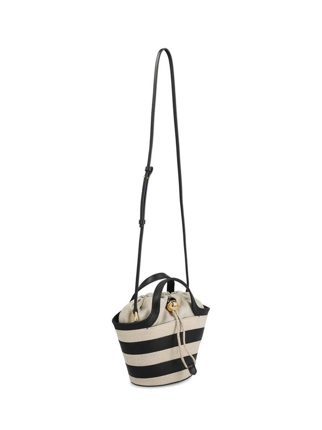 Furla Striped Drawstring Tote Bag