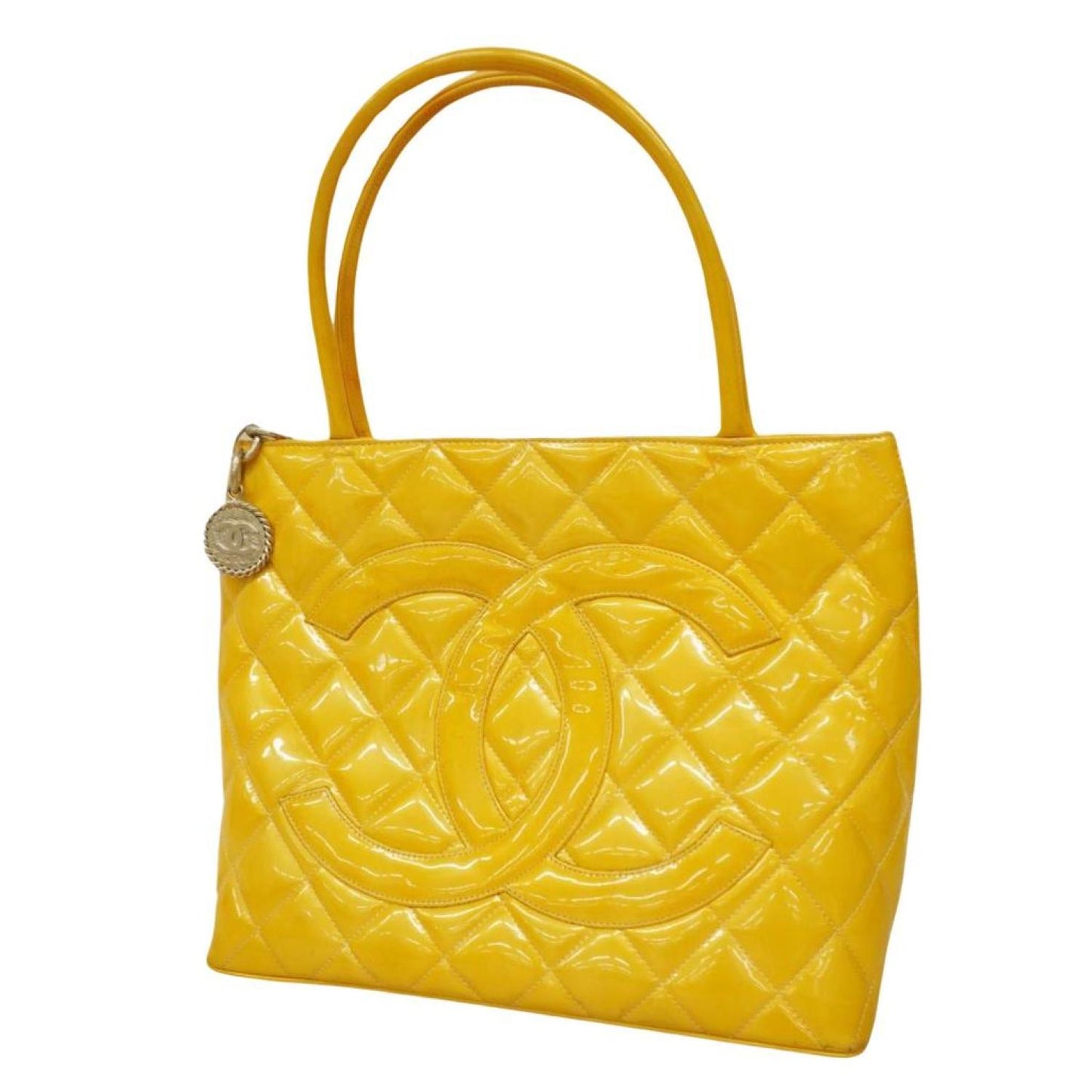 Chanel Medaillon Patent Leather Tote Bag (Pre-Owned)