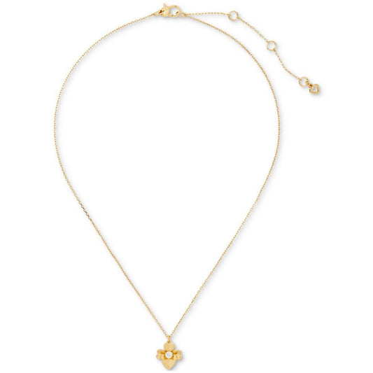 Gold-Tone Precious Pansy Mini Pendant Necklace, 16" + 3" extender