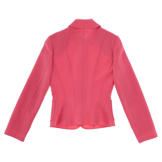 Single-Breasted Blazer in Pink Wool