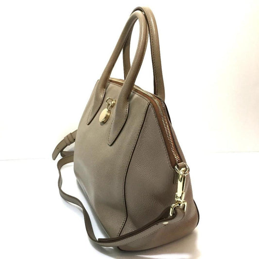 Leather Handbag Shoulder Bag (Pre-Owned)