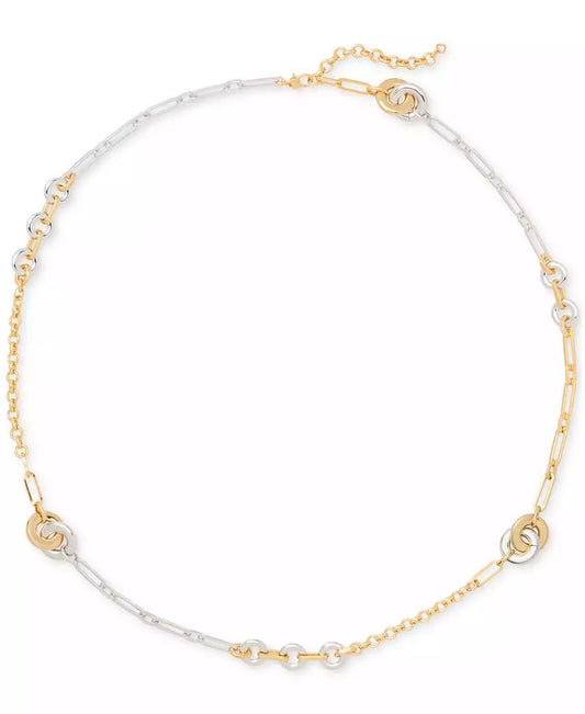 Two-Tone Interlock Mixed Chain 38" Strand Necklace