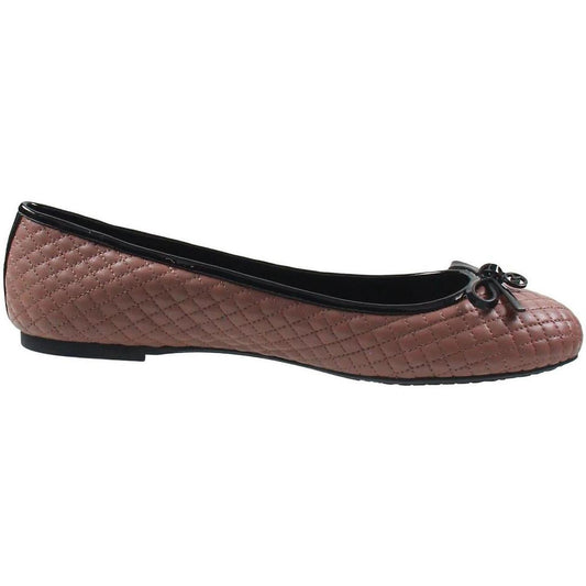 PW15E Womens Bow Leather Ballet Flats