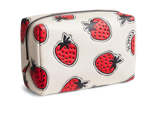 Essential Cosmetic Pouch with Strawberry Print
