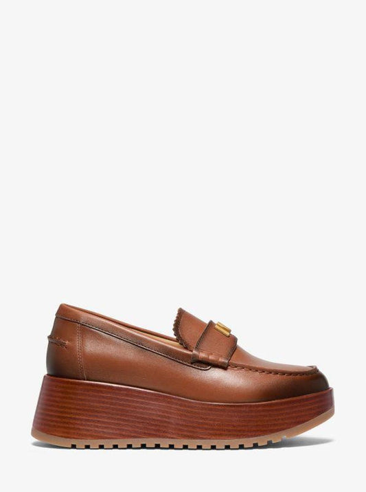 Indy Burnished Leather Platform Loafer