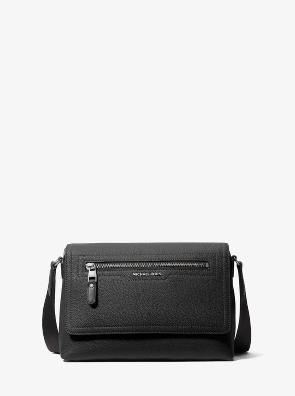 Hudson Small Pebbled Leather Messenger Bag