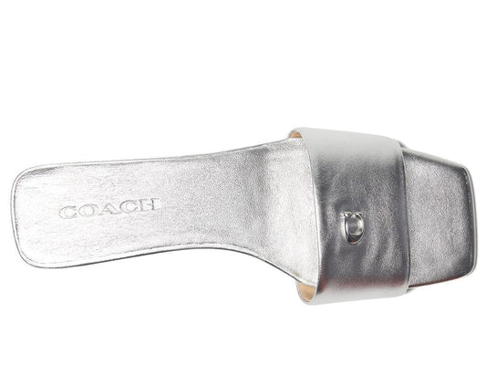 Sculpted C Metallic Leather Flat Sandals