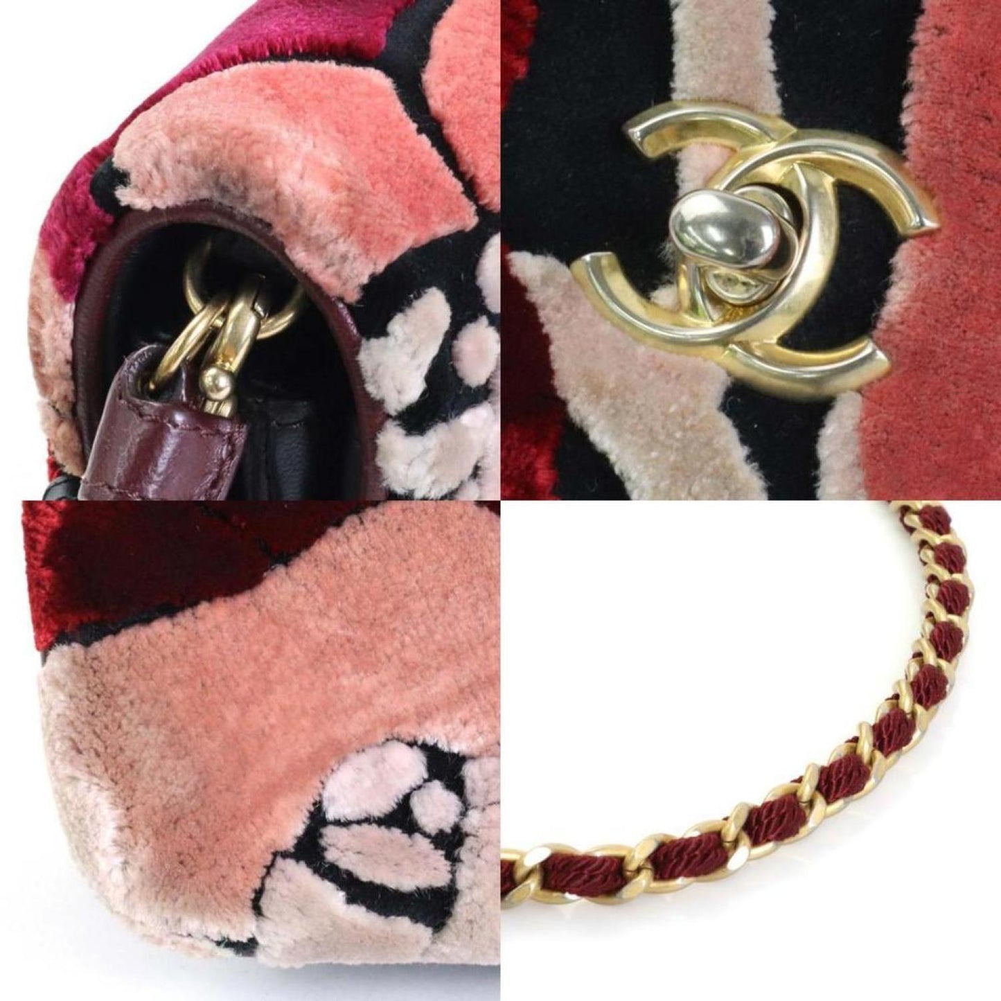 Chanel Camellia Velvet Shoulder Bag (Pre-Owned)