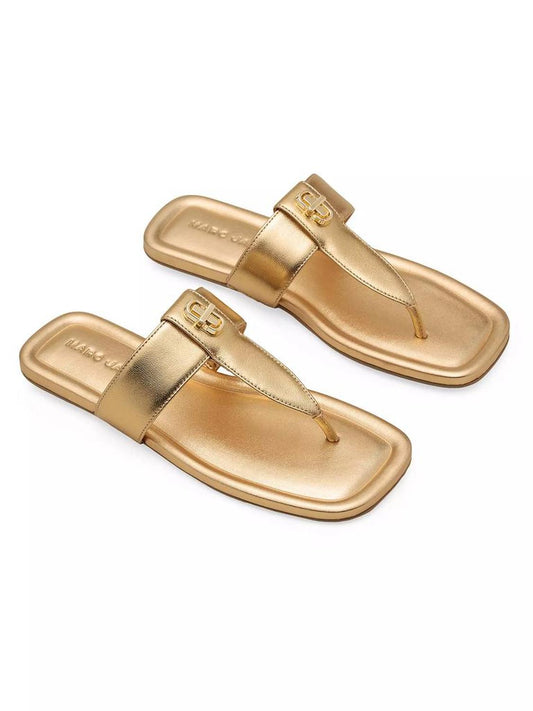 Dual Metallic Leather T Sandals