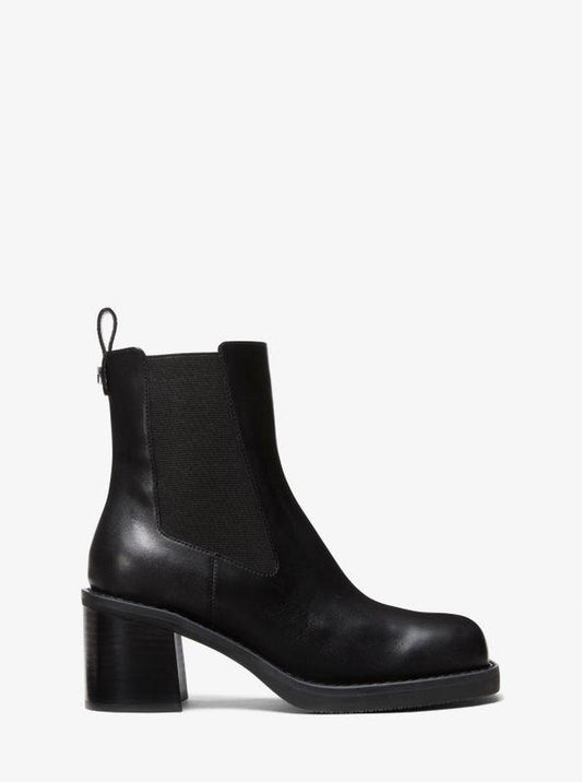 Houston Leather Block Heel Ankle Boot