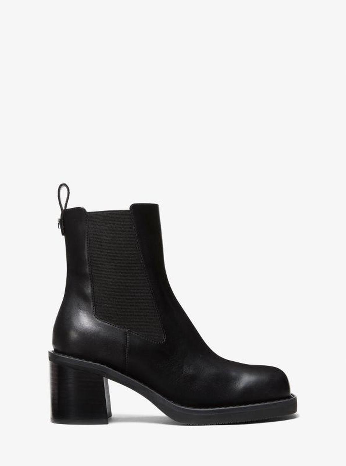 Houston Leather Block Heel Ankle Boot