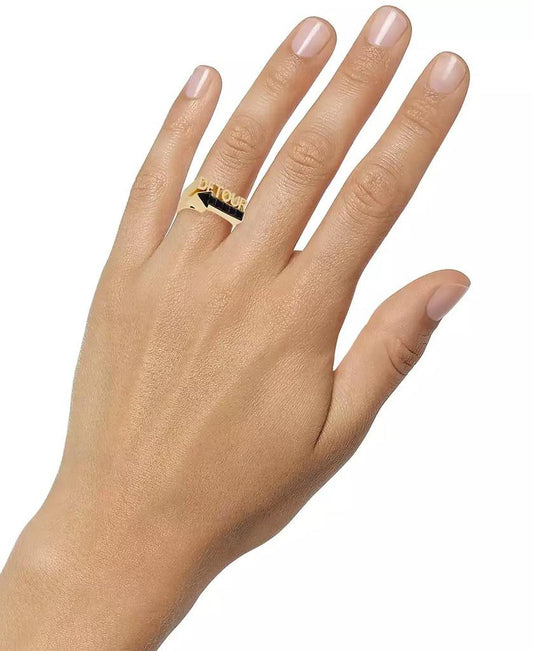 Gold-Tone Jet Cubic Zirconia Detour Statement Ring
