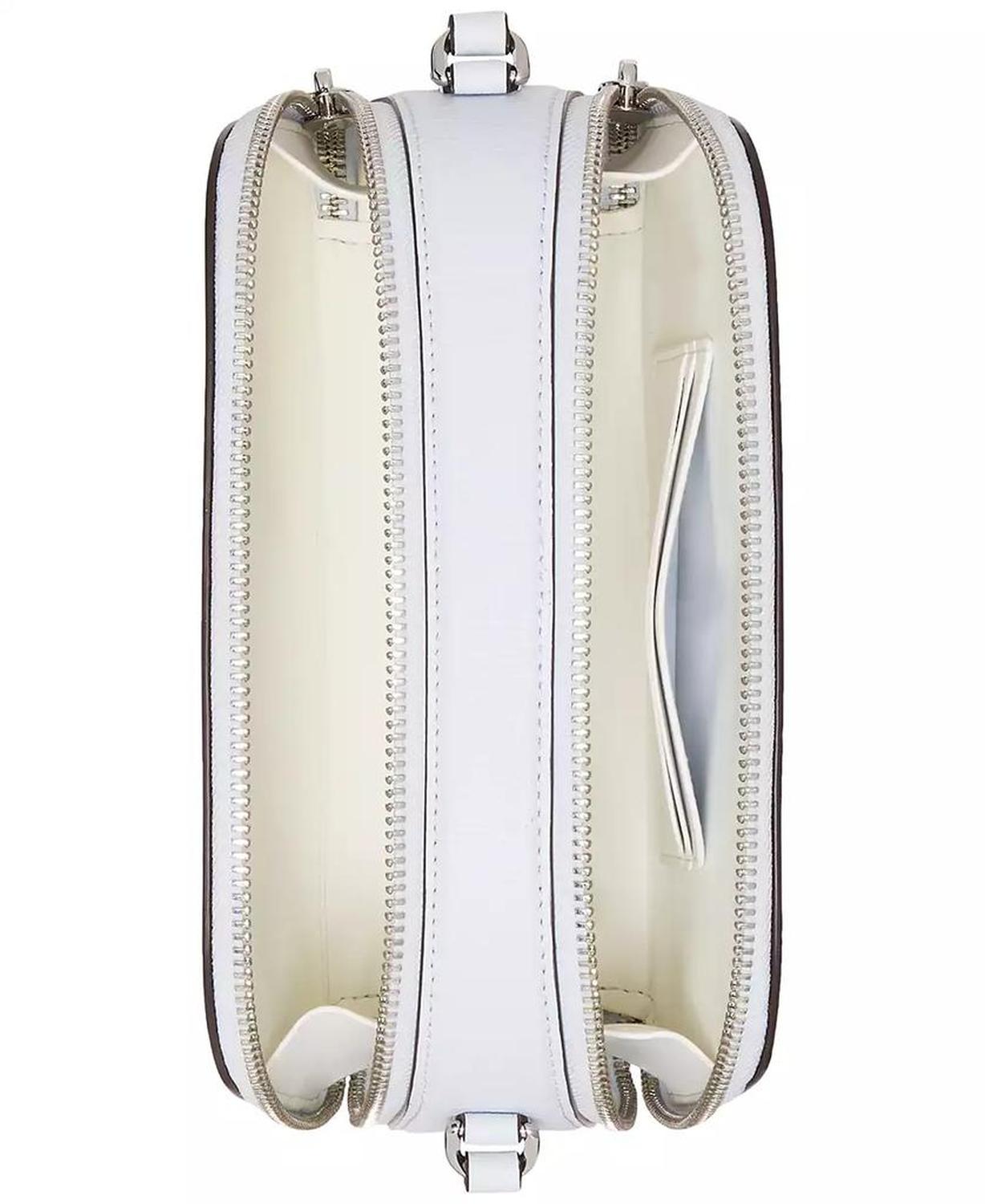 Serena Pointelle Double-Zip Dome Leather Crossbody