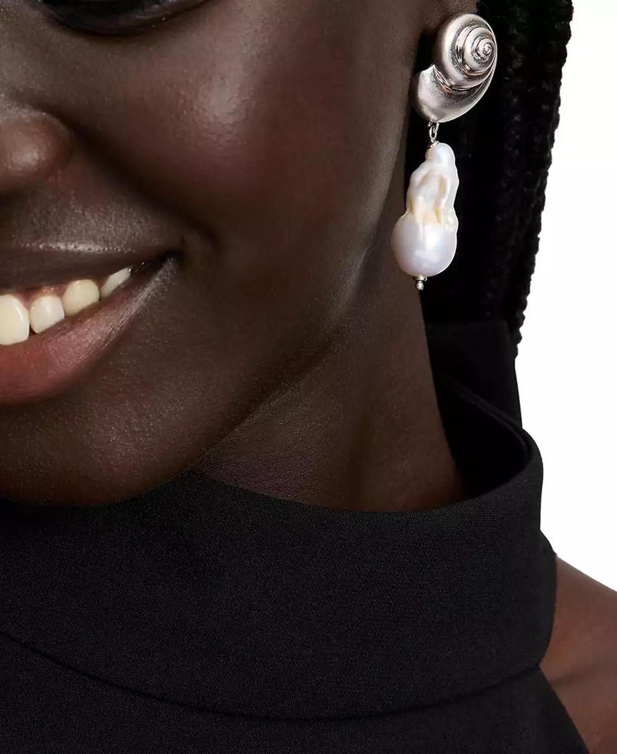 Shell & Freshwater Pearl Drop Earrings