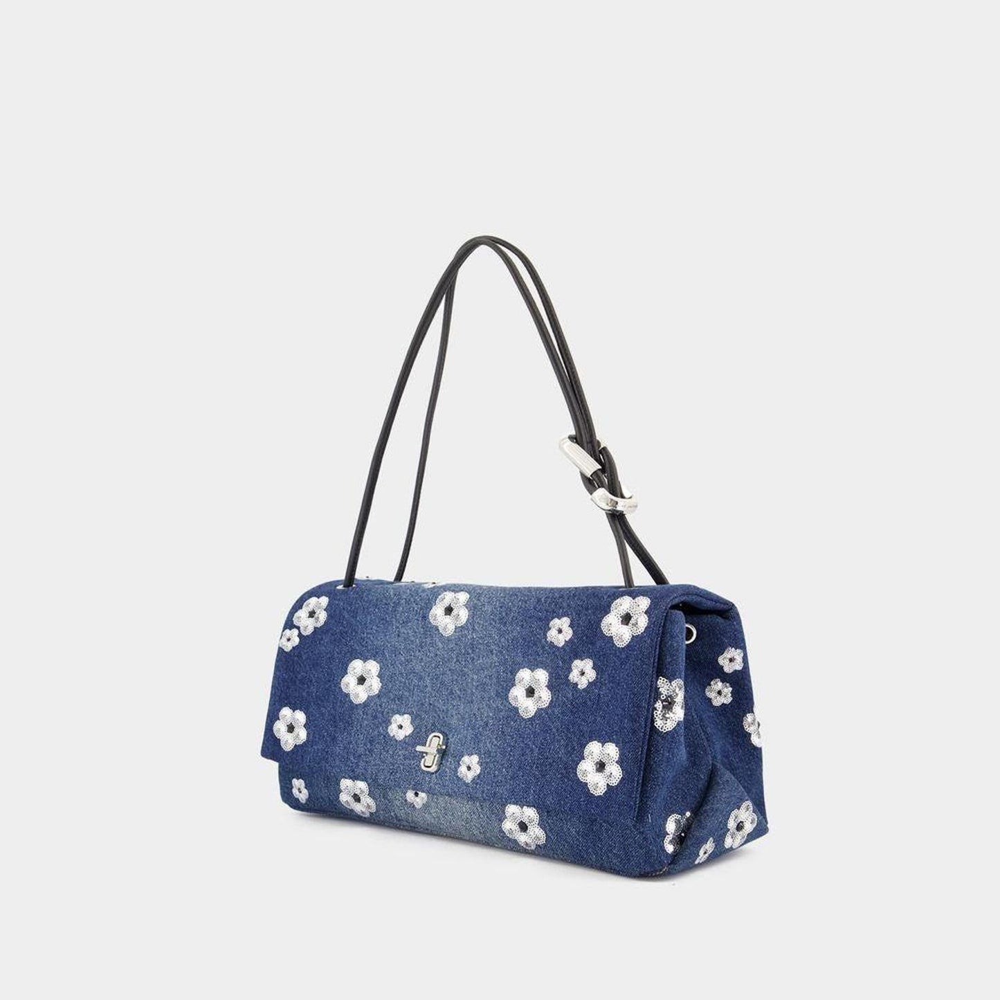 The Large Dual Shoulder Bag - Cotton - Blue