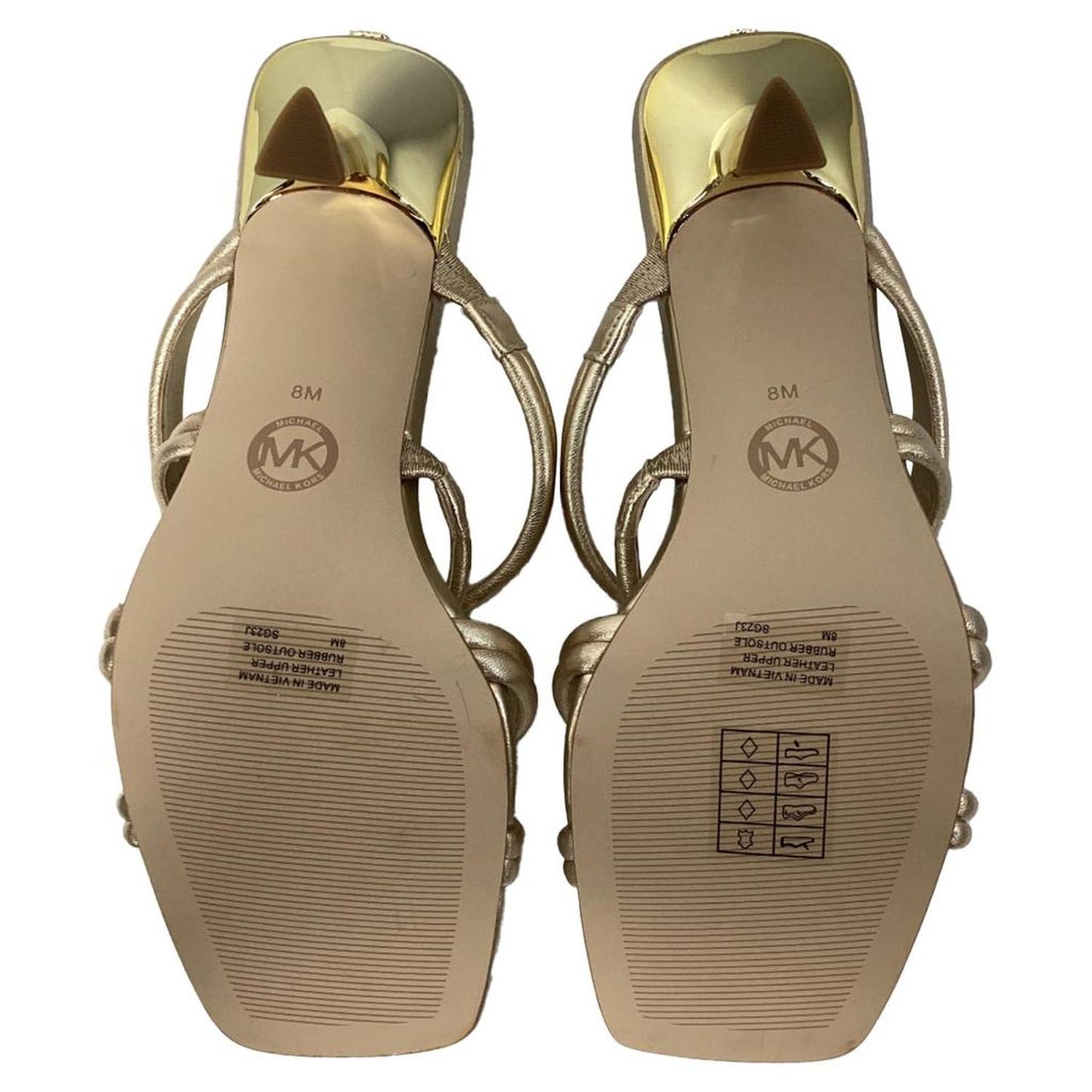 Corrine Metallic Sandal in Pale Gold Leather