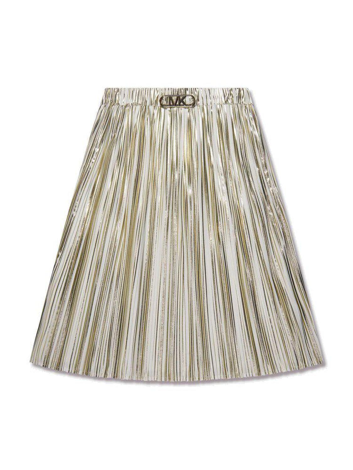 Michael Kors Kids Logo Plaque Pleated Midi Skirt