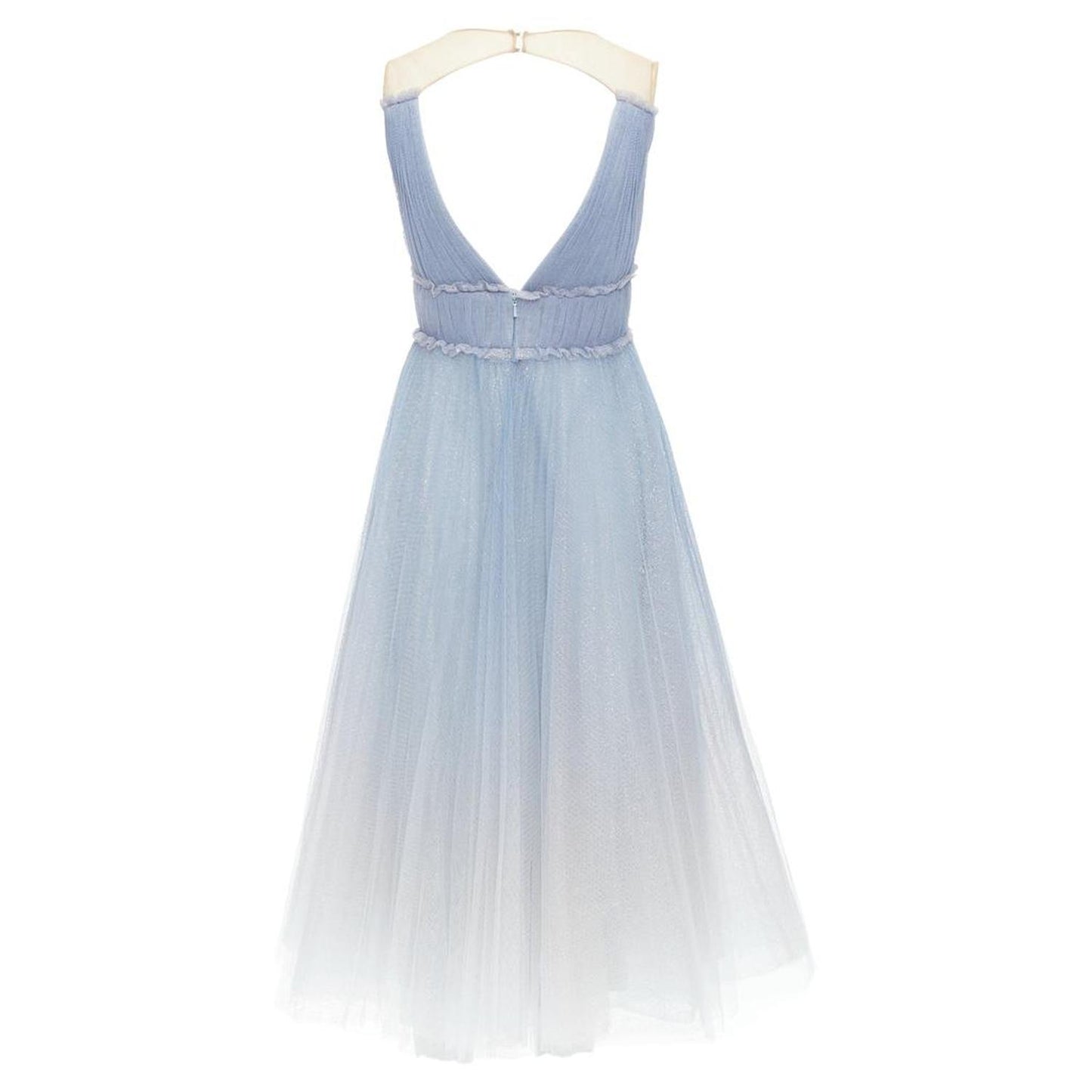 Notte Ombre Ruched Waist Tulle Dress