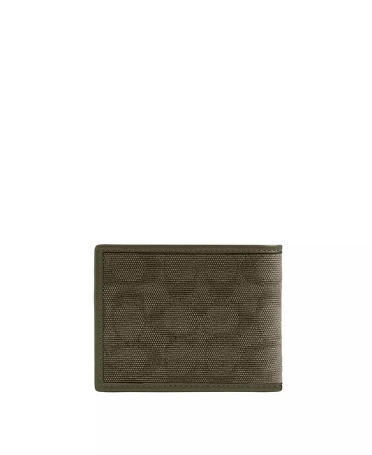 In Signature Canvas Jacquard Slim Billfold Wallet