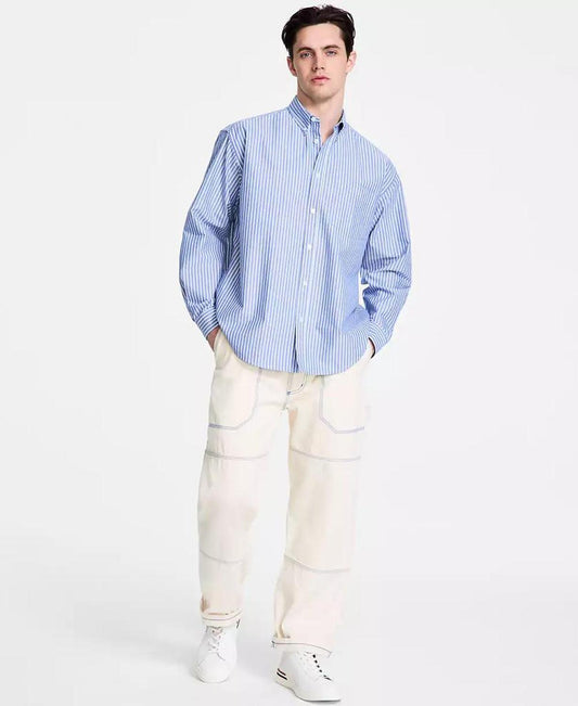Men's Oversized-Fit Stripe Shirt