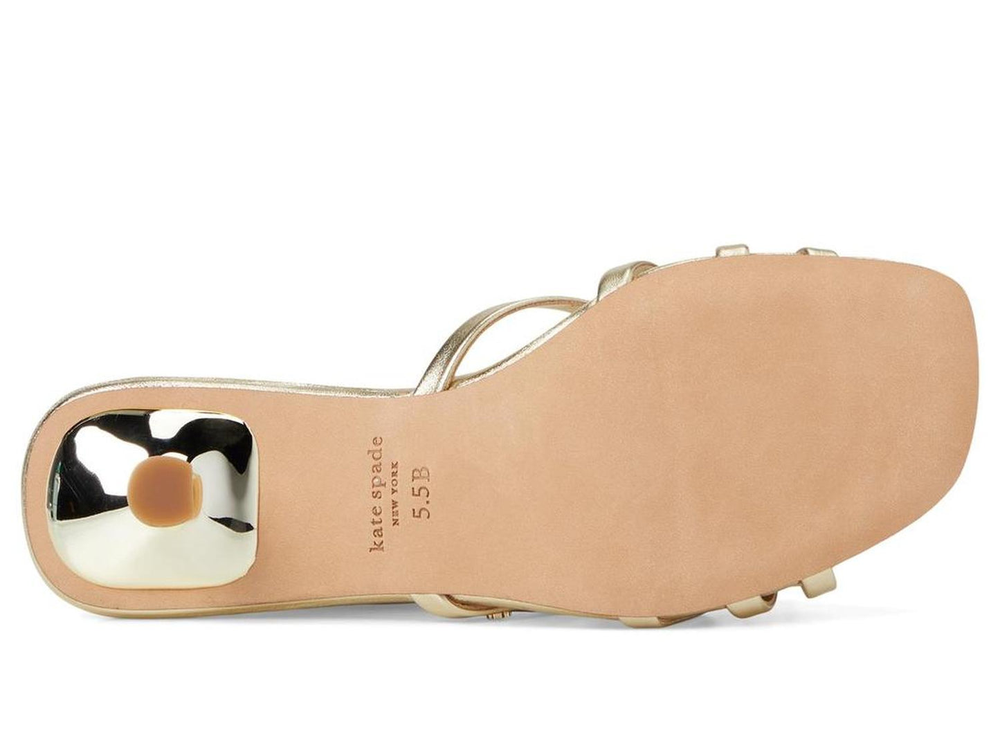 Carolina Metallic Leather Kitten Heel Sandal